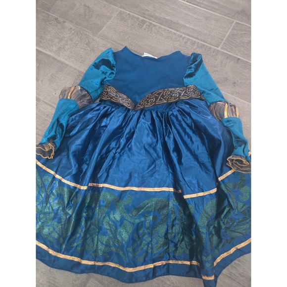 Disney Parks Merida Brave Princess Costume Dress Girls Size XS Blue Gold Play - Picture 5 of 5